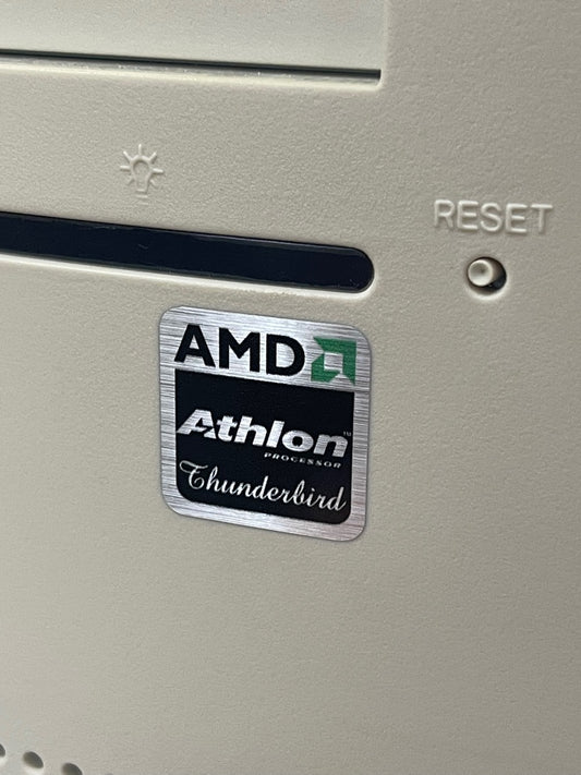 AMD Athlon "Thunderbird" Case Badge Sticker - Metallic SQ