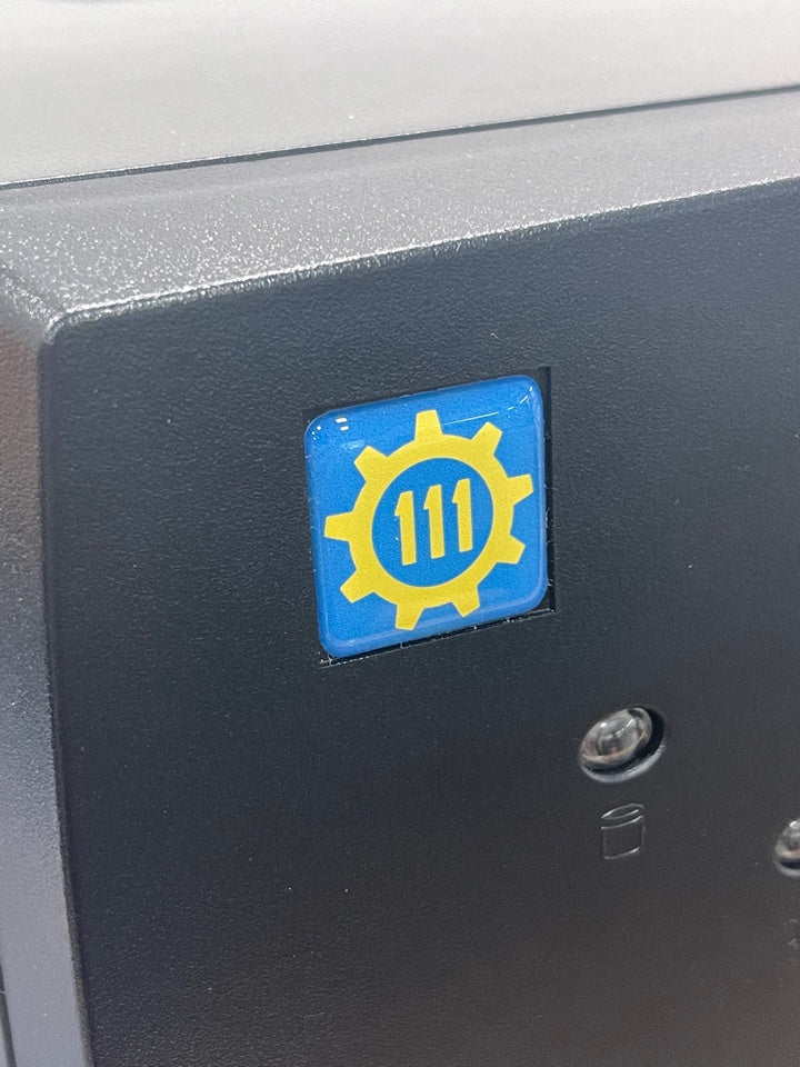 Fallout > Vault 111 < Case Badge Sticker - Dome Blue