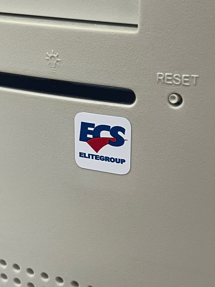 Motherboard > ECS - Elitegroup < Case Badge Sticker - White