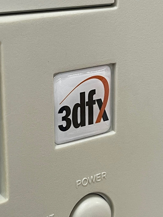 3Dfx Logo Case Badge Sticker - DOME WHT