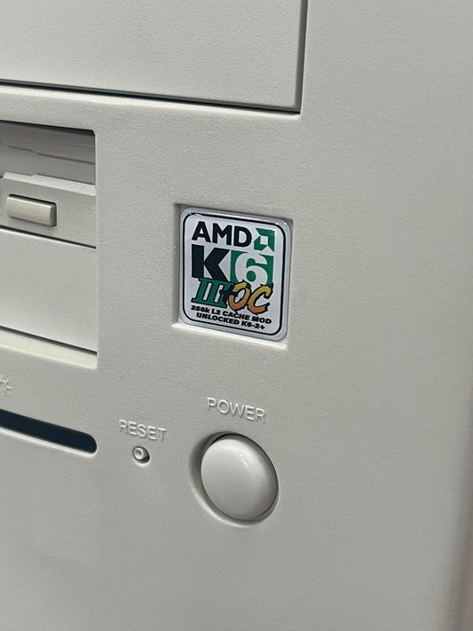 AMD K6-3+ III Plus "OC" (K6-2+ Mod) Case Badge Sticker - DOME