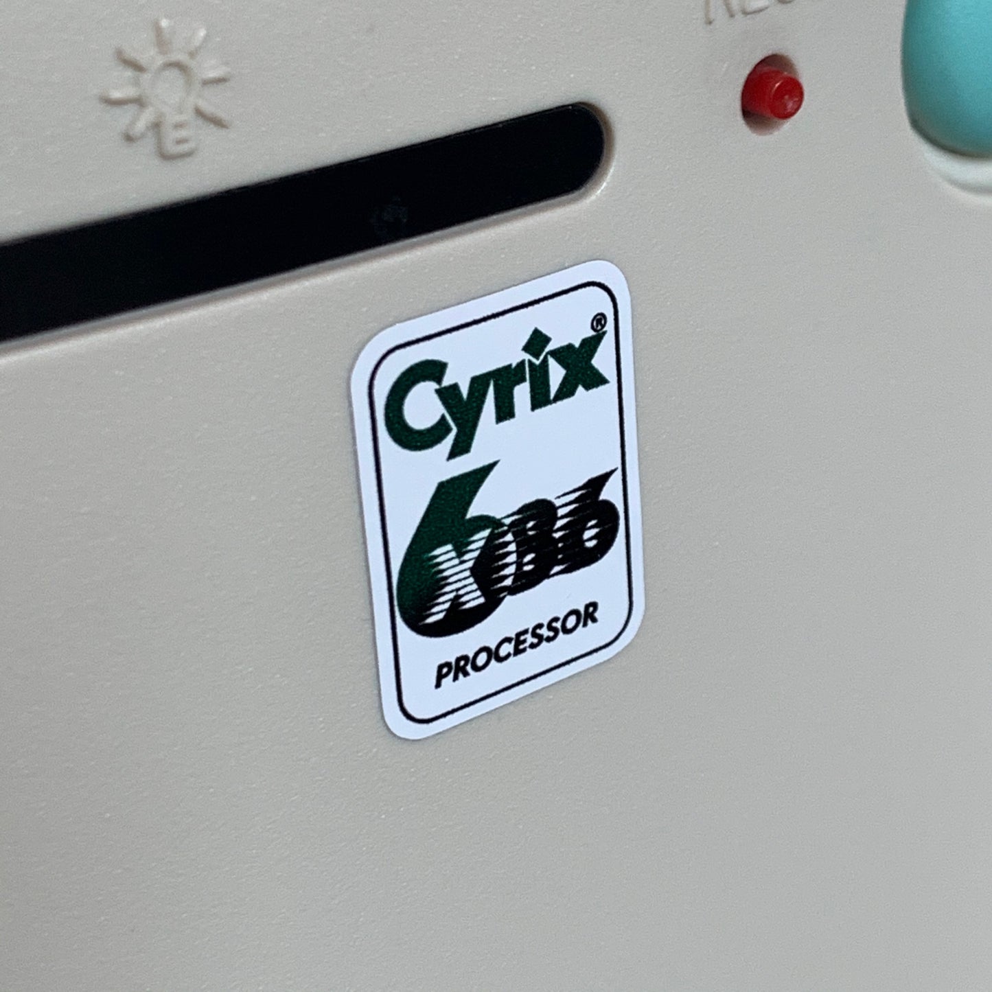 Cyrix 6x86 Processor Case Badge Sticker - White