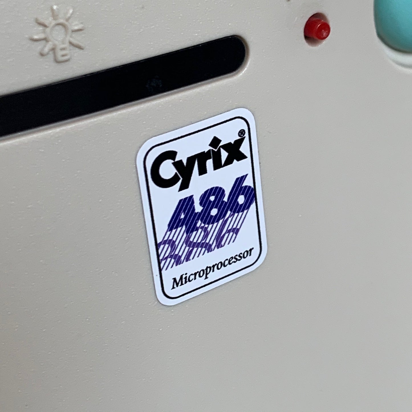 Cyrix 486 Processor Case Badge Sticker - White