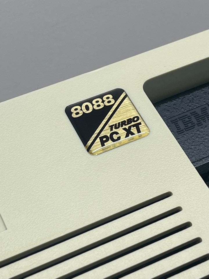 8088 PC XT *Turbo* IBM Clone Case Badge Sticker Gold DOMED