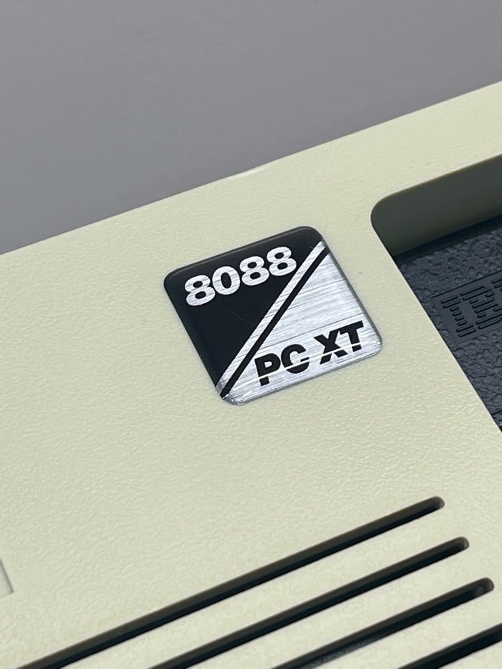8088 PC XT IBM Clone Case Badge Sticker Silver DOMED