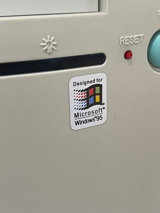 Windows 95 V2 Case Badge Sticker - White