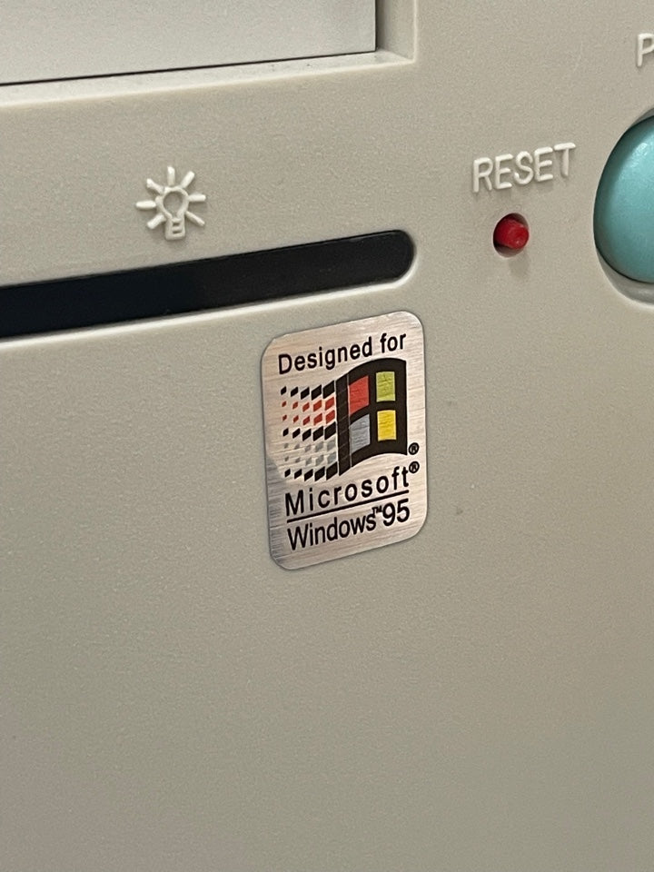 Windows 95 V2 Case Badge Sticker - Metallic