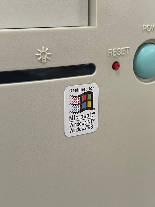 Windows 98 / NT Case Badge Sticker - White