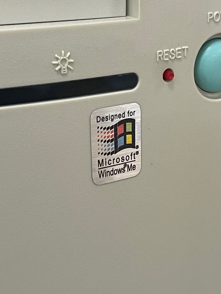 Windows Me Case Badge Sticker - Metallic