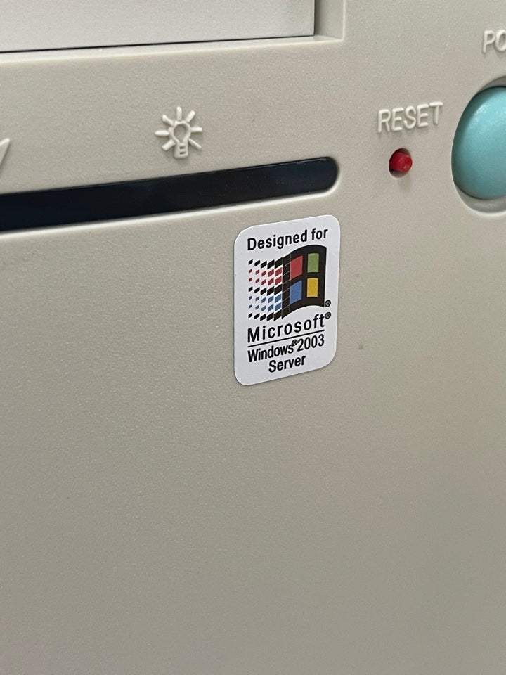 Windows 2003 Server Case Badge Sticker - White
