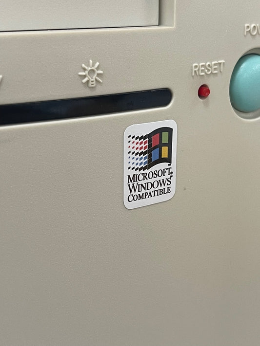 Windows Compatible Case Badge Sticker  - White