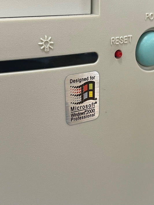 Windows 2000 Pro Case Badge Sticker - Metallic