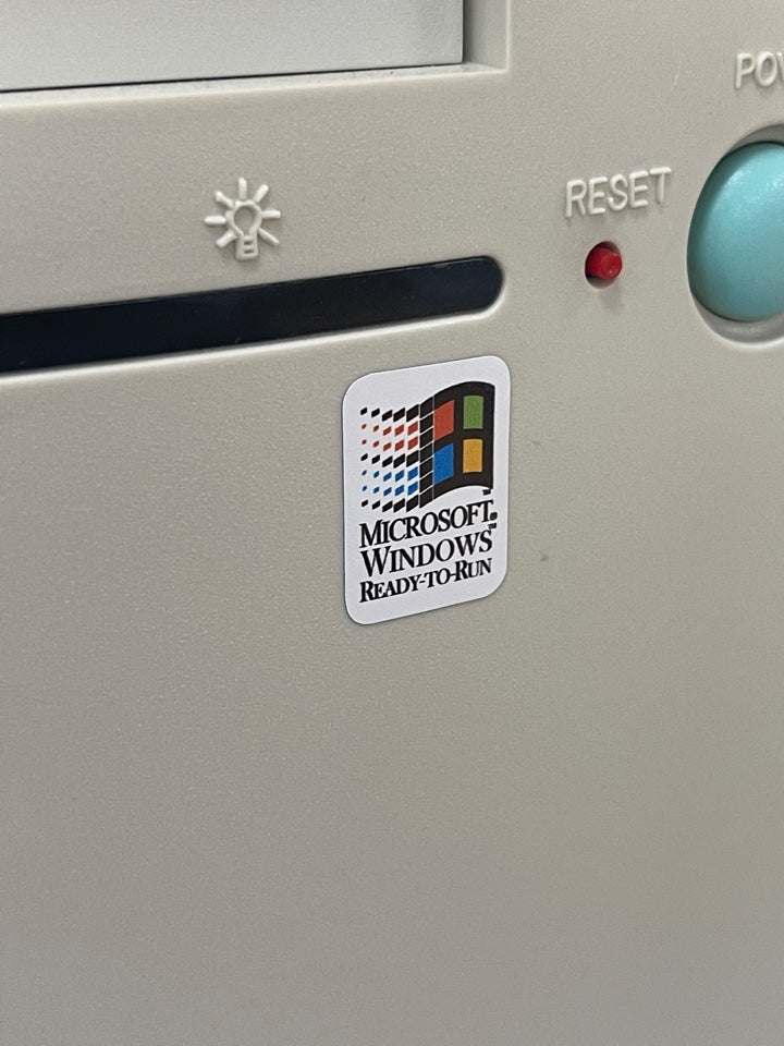 Windows Ready-To-Run Case Badge Sticker  - White