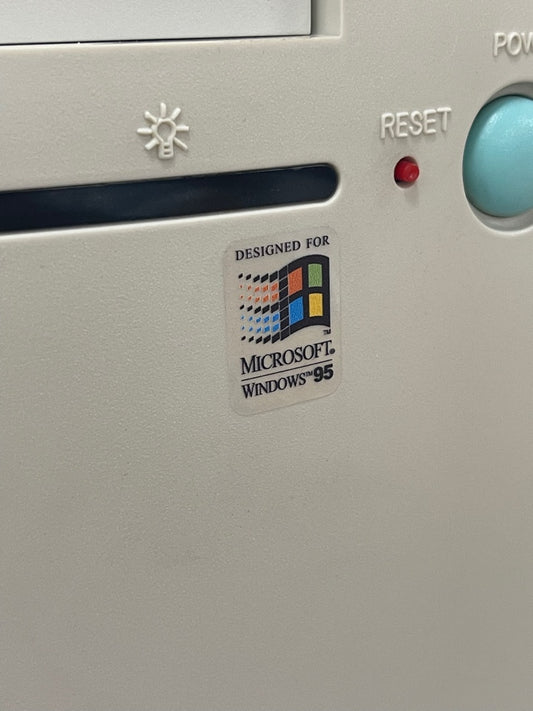 Windows 95 V1 Case Badge Sticker - Clear, Color