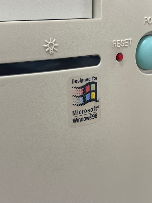 Windows 98 Case Badge Sticker - Clear, Color