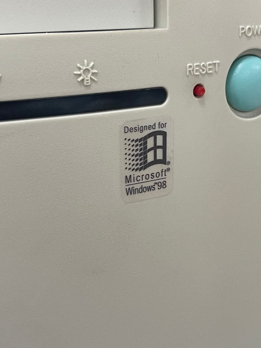 Windows 98 Case Badge Sticker - Clear, Mono