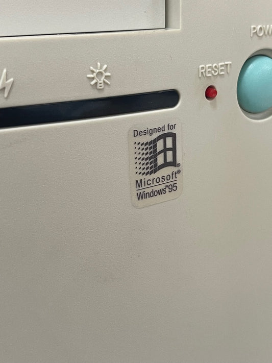 Windows 95 V2 Case Badge Sticker - Clear, Mono