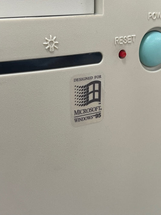 Windows 95 V1 Case Badge Sticker - Clear, Mono
