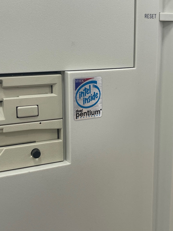 Pentium (MMX) DUAL Case Badge Sticker - Metallic