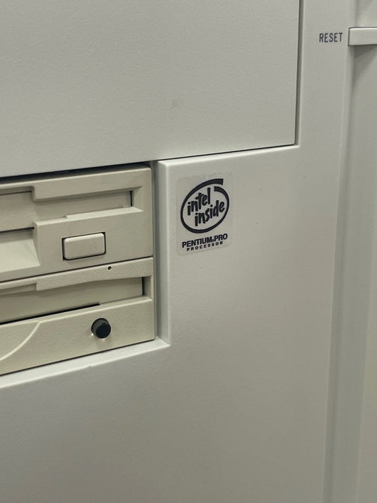 Pentium Pro (Early) Case Badge Sticker BLACK - Clear