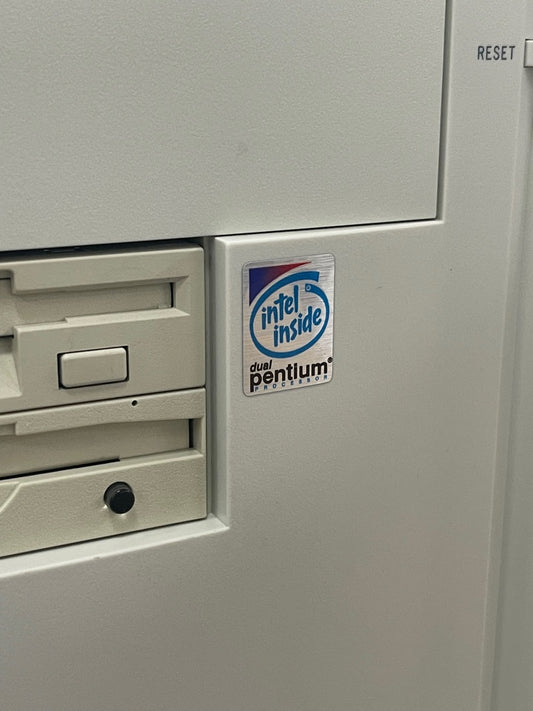 Pentium (w/o MMX) DUAL Case Badge Sticker - Metallic
