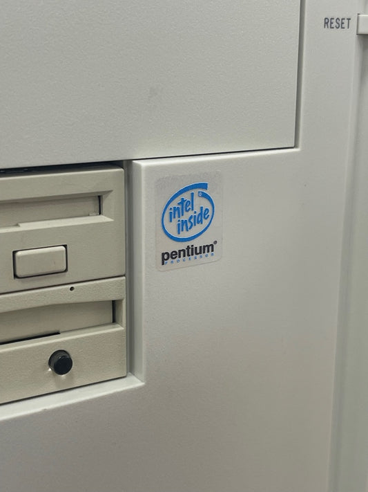 Pentium (Early) Case Badge Sticker BLUE - Clear