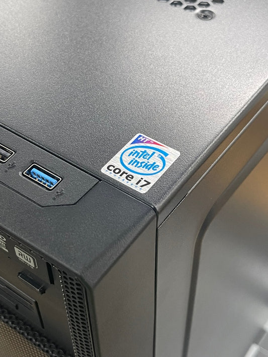 Core i7 Retro-Modern-Sleeper Case Badge Sticker - Metallic