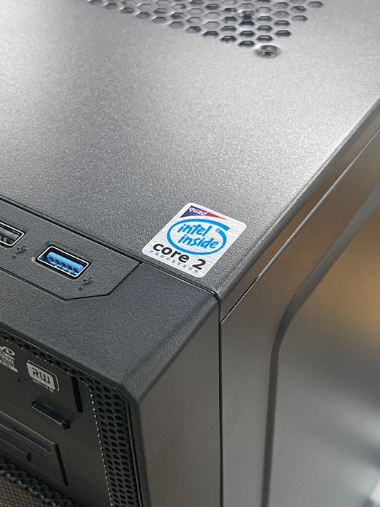 Core2 Quad Retro-Modern-Sleeper Case Badge Sticker - Metallic