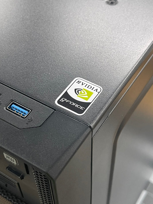 GeForce (General) Retro-Modern-Sleeper Case Badge Sticker - White