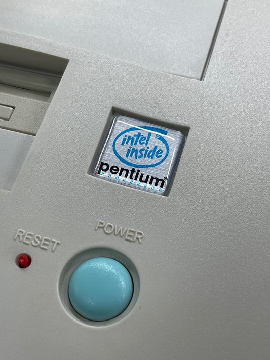 Pentium (Early) Case Badge Sticker BLUE - DOME MET