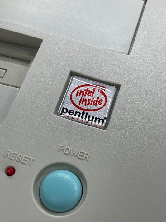 Pentium (Early) Case Badge Sticker RED - DOME MET