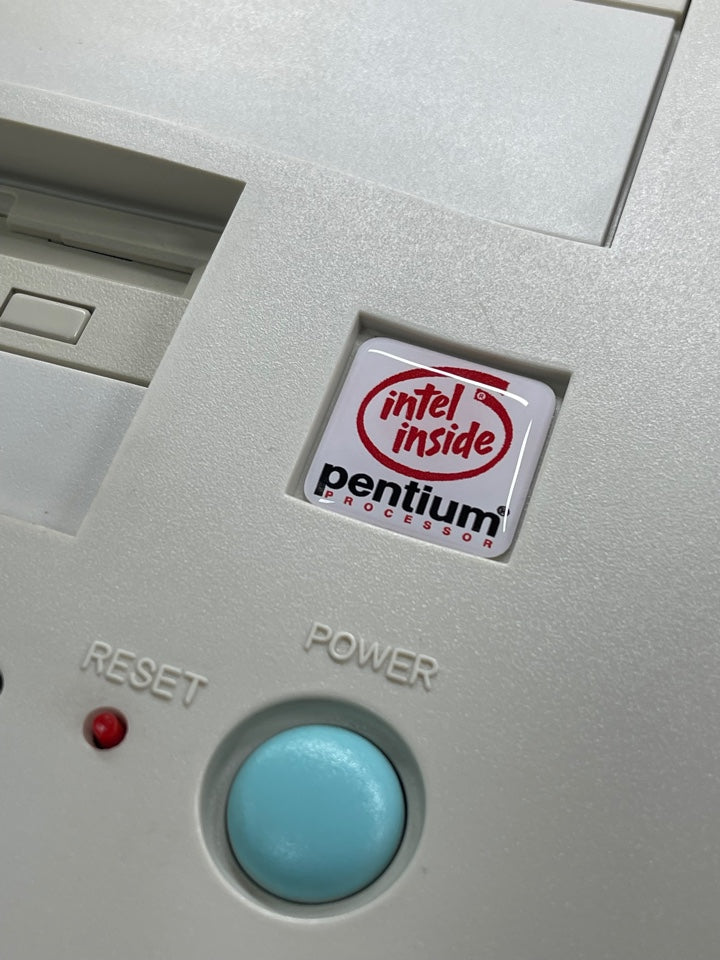 Pentium (Early) Case Badge Sticker RED - DOME WHT