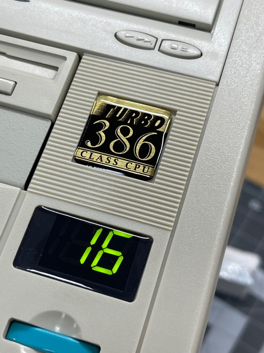 386 "Turbo" -Gold- Case Badge Sticker DOMED