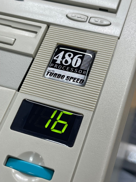 486 "Turbo" -Silver- Case Badge Sticker DOMED