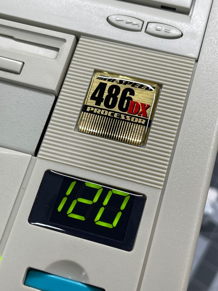 486 DX -Gold- Case Badge Sticker DOMED