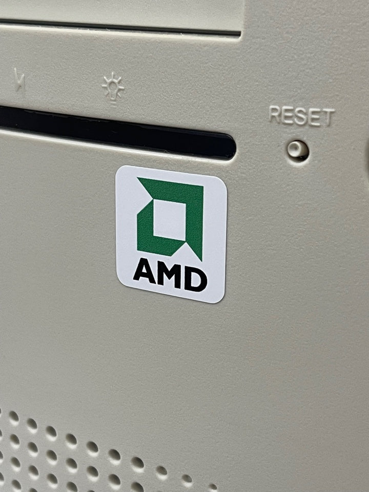 AMD Logo Case Badge Sticker - White SQ