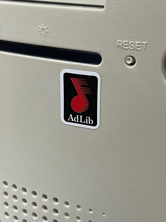 AdLib (Ad Lib) Sound Audio Logo Case Badge Sticker - White