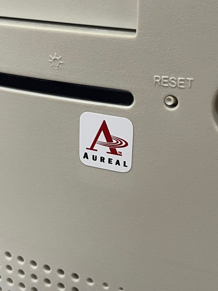 Aureal Logo 3D Vortex Audio Case Badge Sticker - White