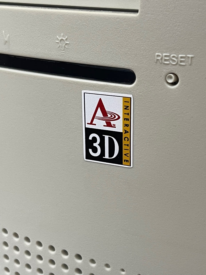 Aureal Interactive 3D Vortex Audio Case Badge Sticker - White