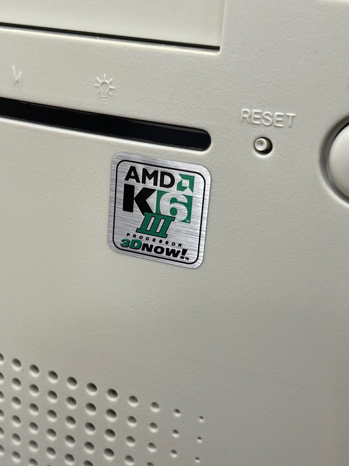 AMD K6-3 III "3D Now!" Case Badge Sticker - Metallic SQ