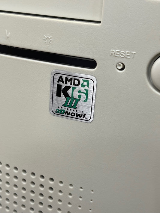 AMD K6-3 III "3D Now!" Case Badge Sticker - Metallic SQ