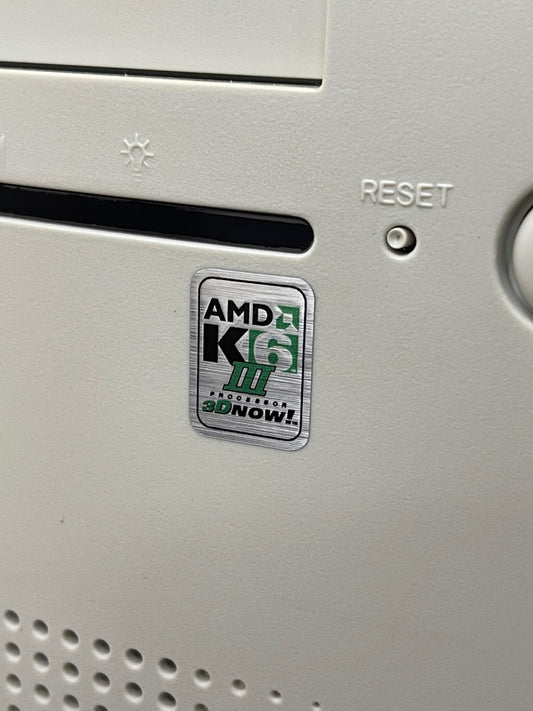 AMD K6-3 III "3D Now!" Case Badge Sticker - Metallic
