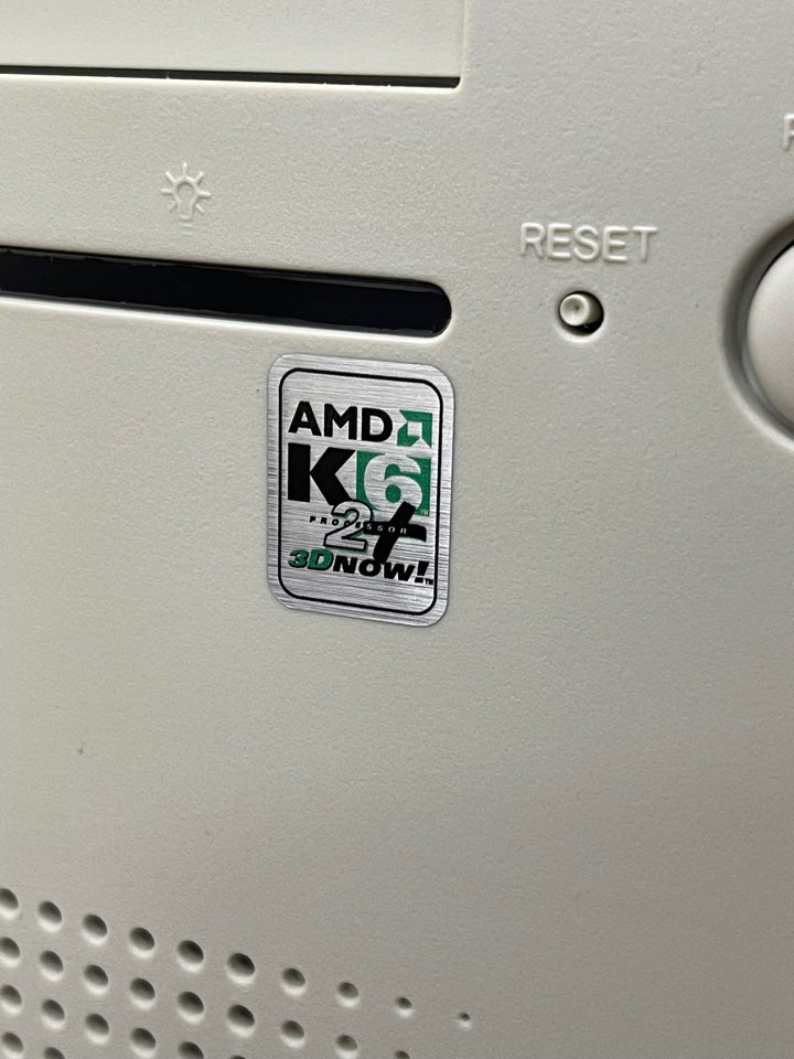 AMD K6-2+ Plus "3D Now!" Case Badge Sticker - Metallic