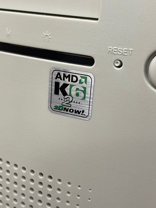 AMD K6-2 "3D Now!" Case Badge Sticker - Metallic SQ