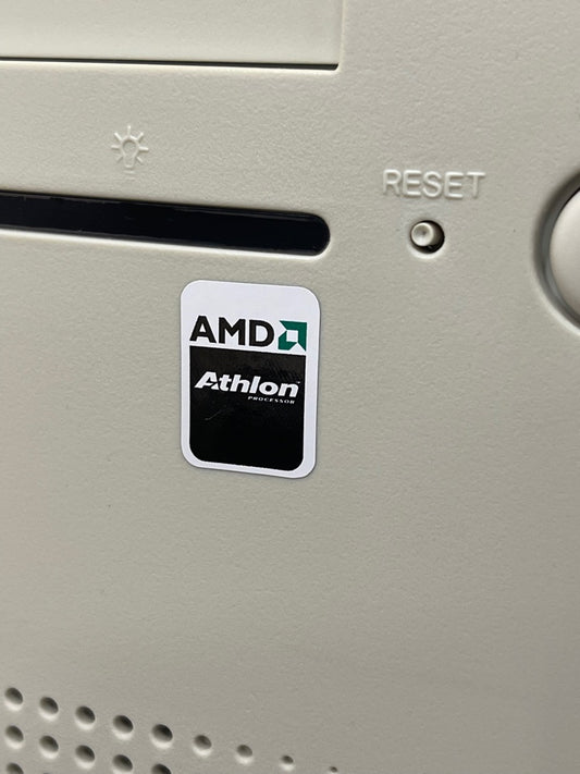 AMD Athlon Case Badge Sticker - White