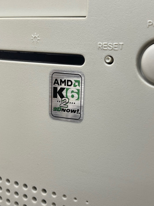 AMD K6-2 "3D Now!" Case Badge Sticker - Metallic