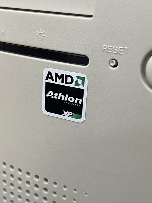 AMD Athlon XP Case Badge Sticker - White SQ