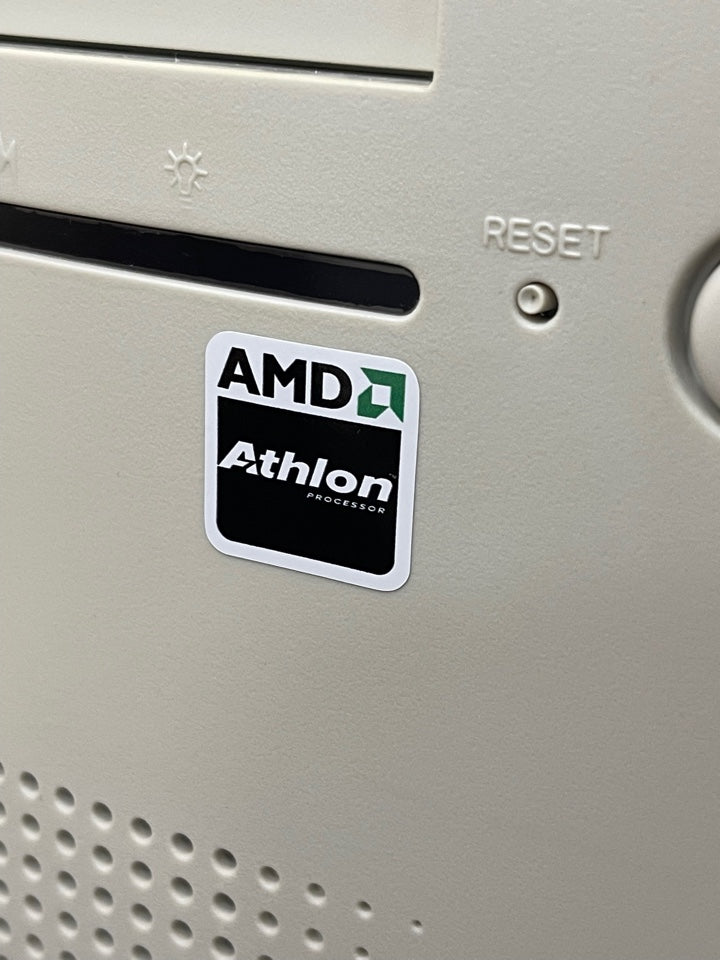 AMD Athlon Case Badge Sticker - White SQ