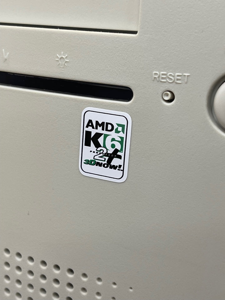 AMD K6-2+ Plus "3D Now!" Case Badge Sticker - White
