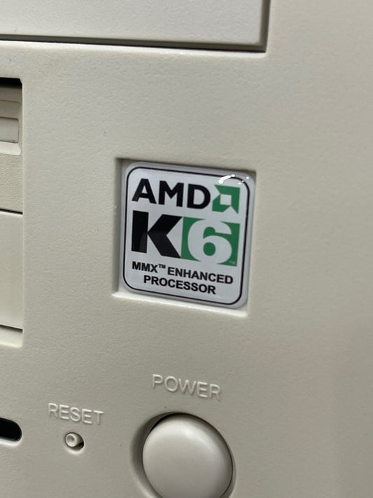 AMD K6 "MMX Enhanced" Case Badge Sticker - DOME